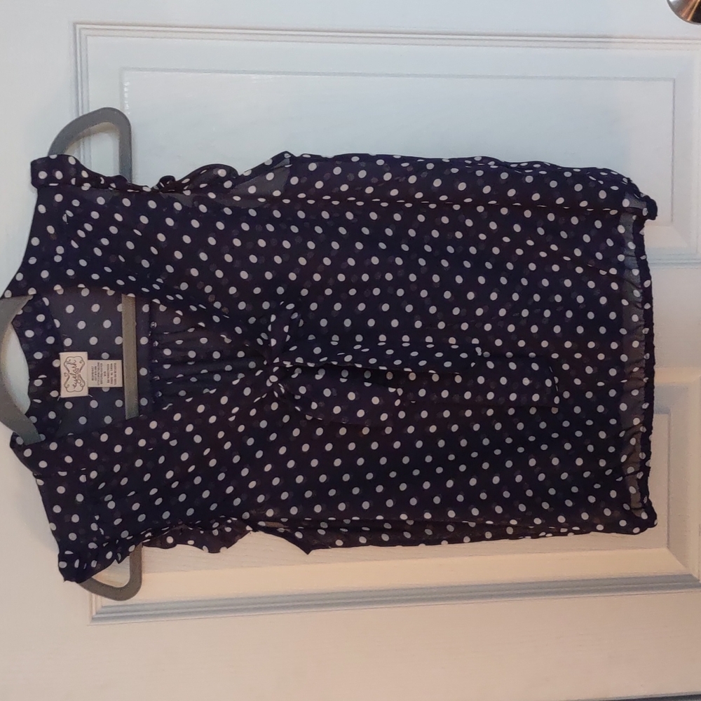 Eyelash Couture polka dot sleeveless top